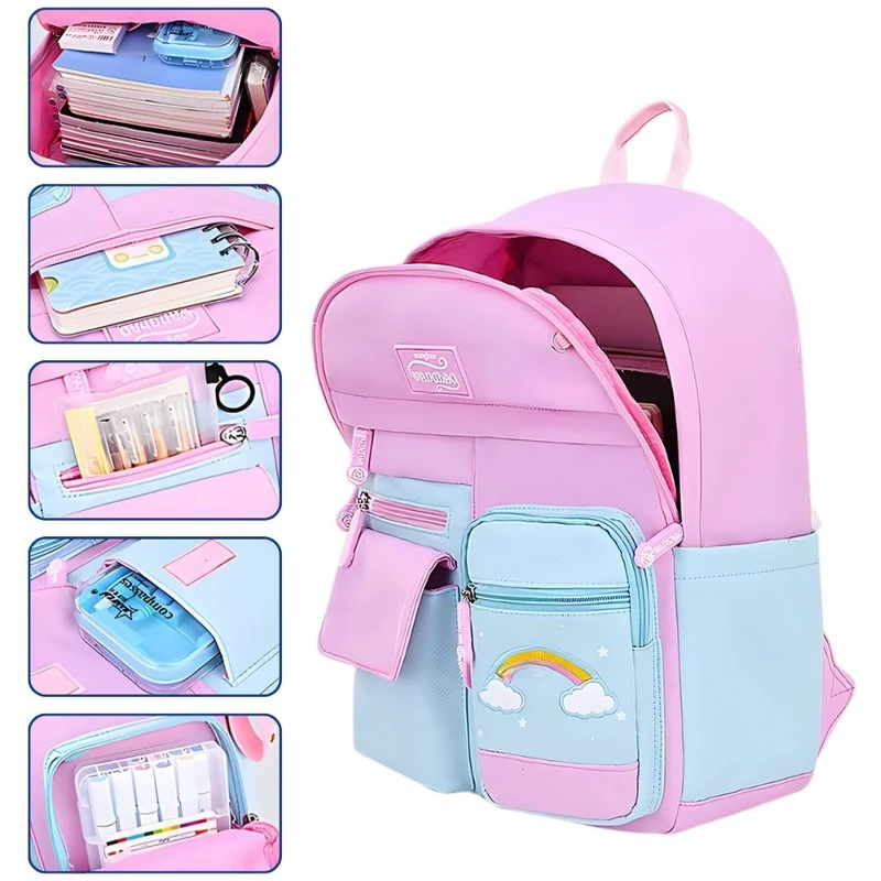 Sac à Dos Fille Arc-en-Ciel Rose Bleu