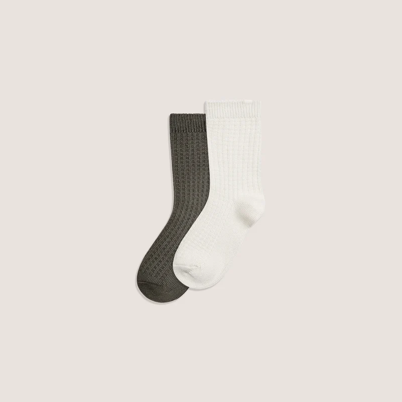 Chaussettes Gaufrées (Lot de 2) - Multicolore