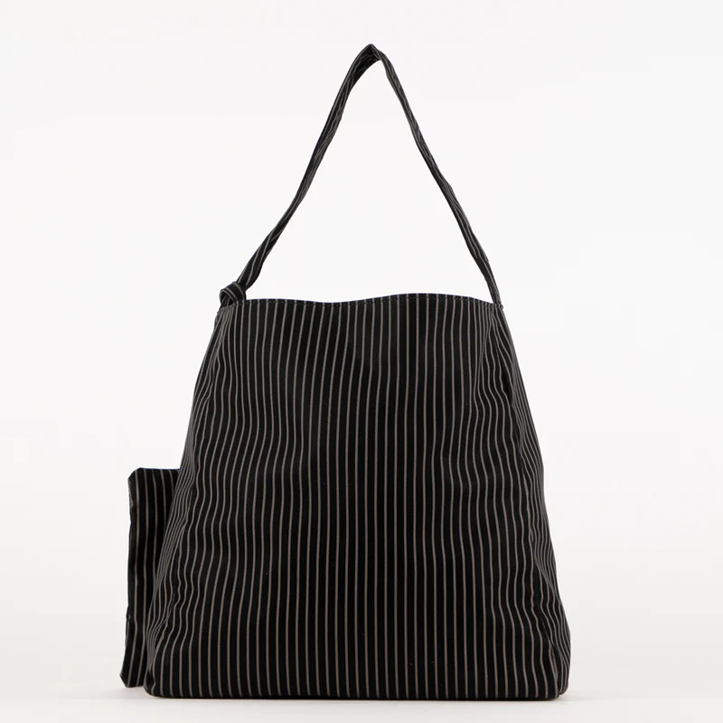 Striped hobo bag