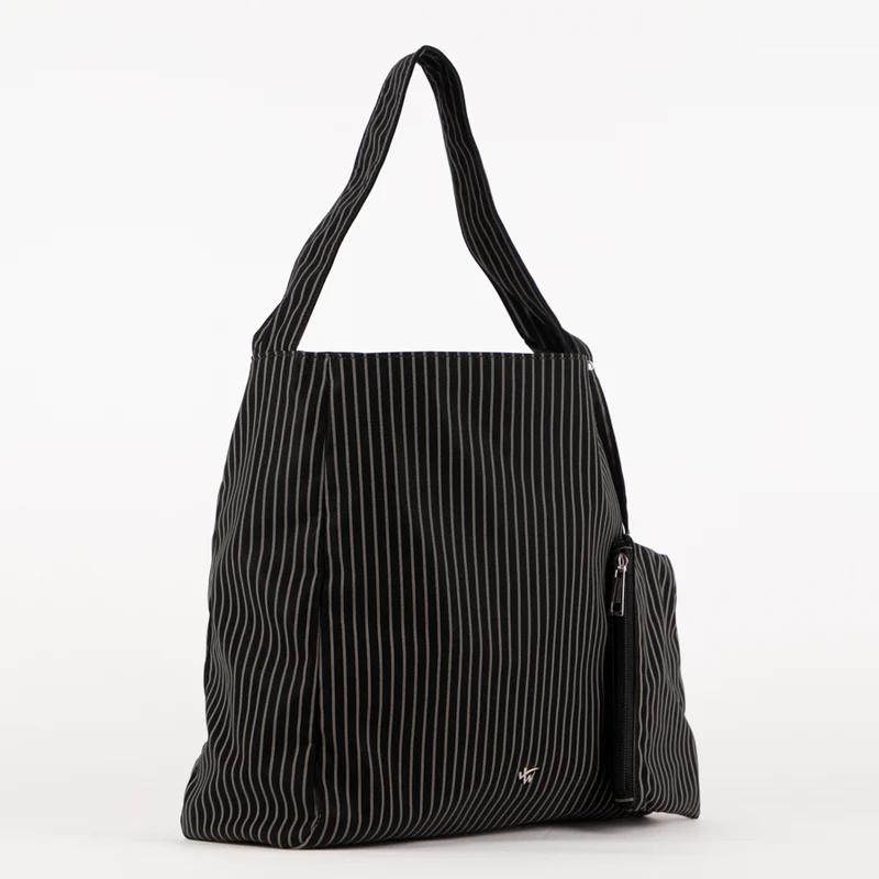 Striped hobo bag