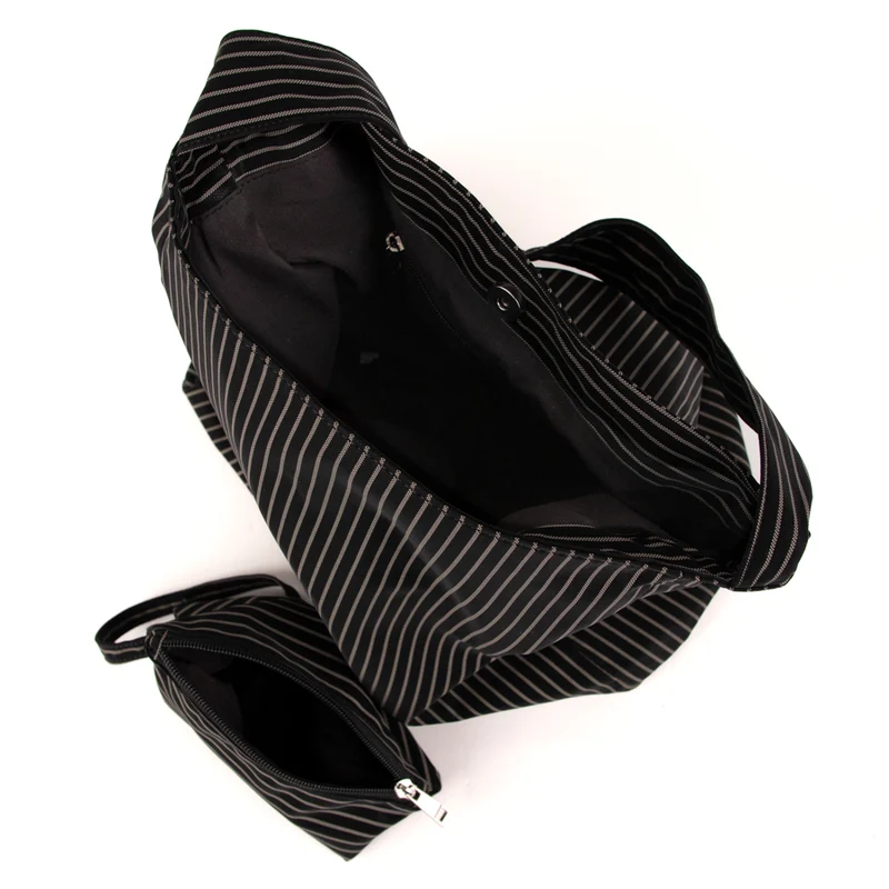 Striped hobo bag