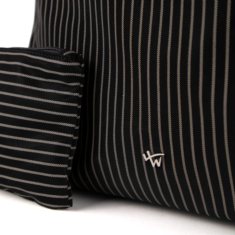 Striped hobo bag