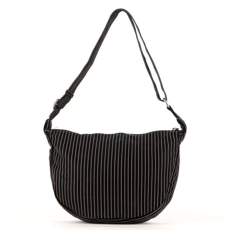 Striped crossbody hobo bag