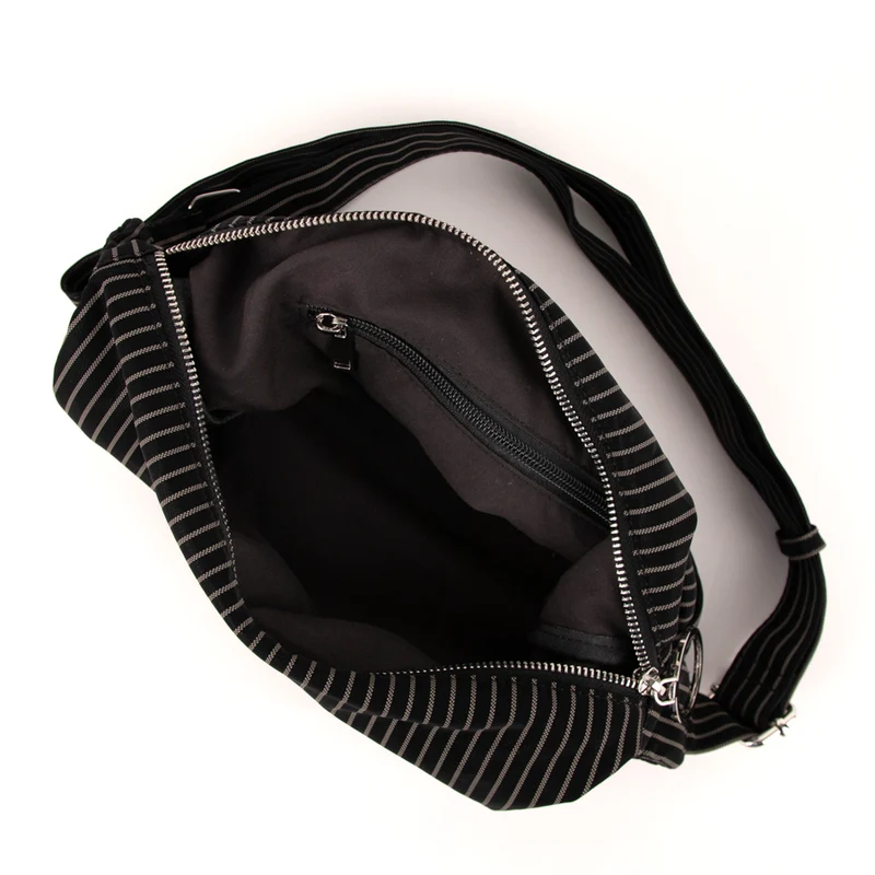 Striped crossbody hobo bag