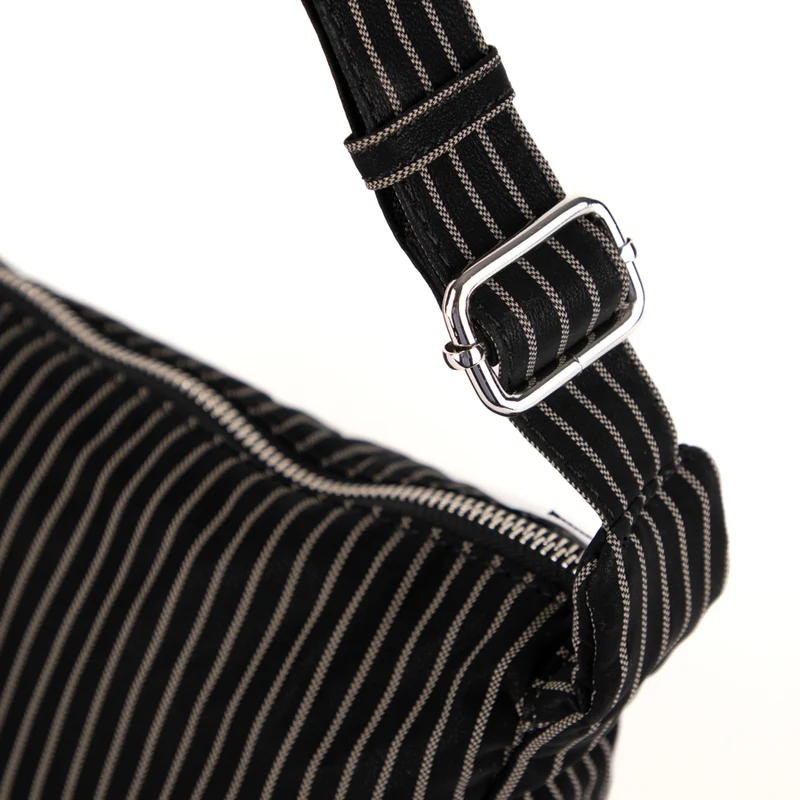 Striped crossbody hobo bag