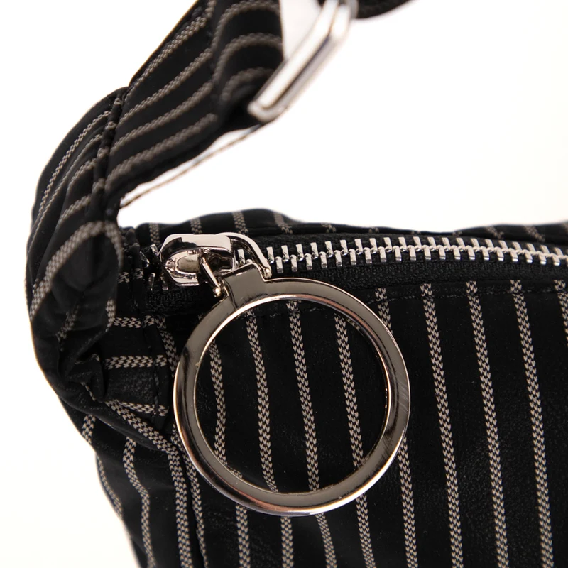 Striped crossbody hobo bag