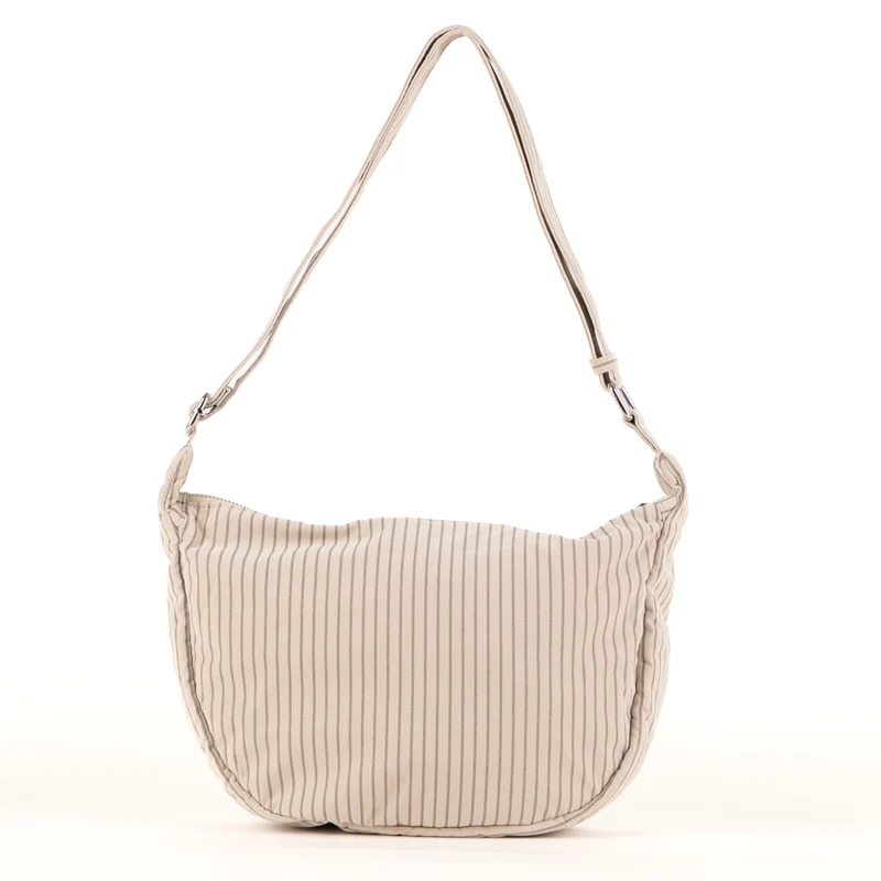 Striped crossbody hobo bag