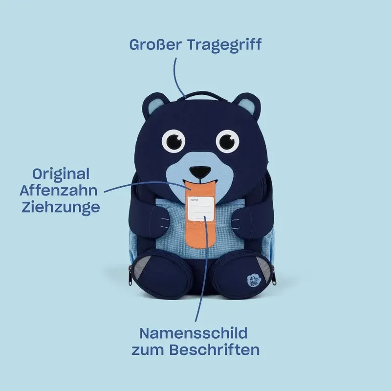 Grand Sac à Dos Affenzahn Ours Bleu