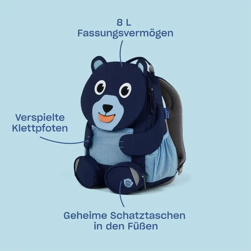Grand Sac à Dos Affenzahn Ours Bleu