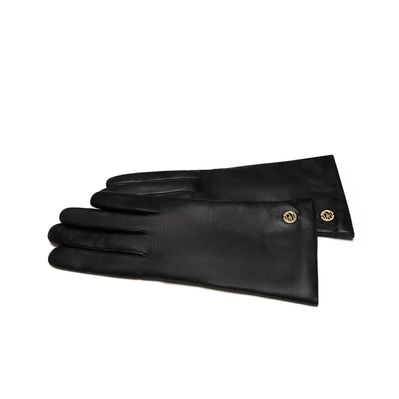 Isabel Bernard Honoré Eleanor black goatskin leather gloves IB67000-301-
