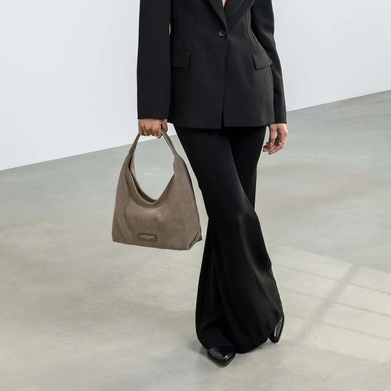 Isabel Bernard Honoré Grace Mini sac à main en suède taupe IB21132-178