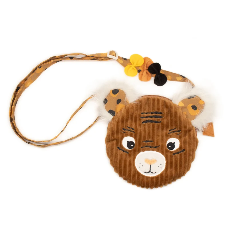 Sac à main velours côtelé Speculos le tigre