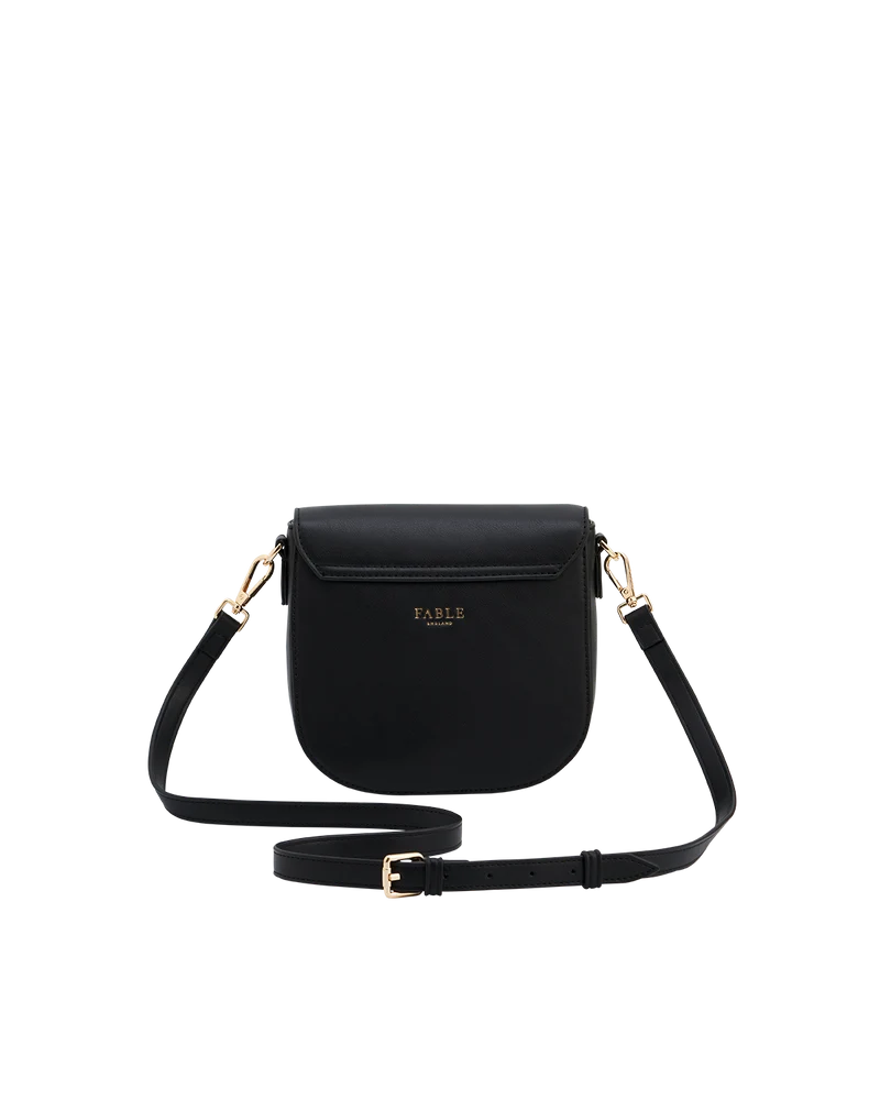 Beth Saddle Crossbody Bag in Black