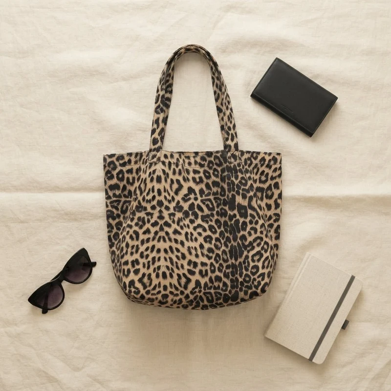 Sac Cabas Léopard Épaule Femme Shopping