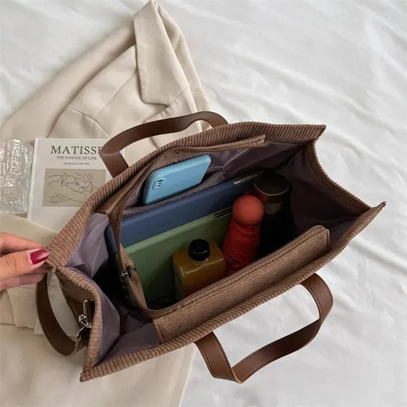 Sac cabas velours femme doux élégant