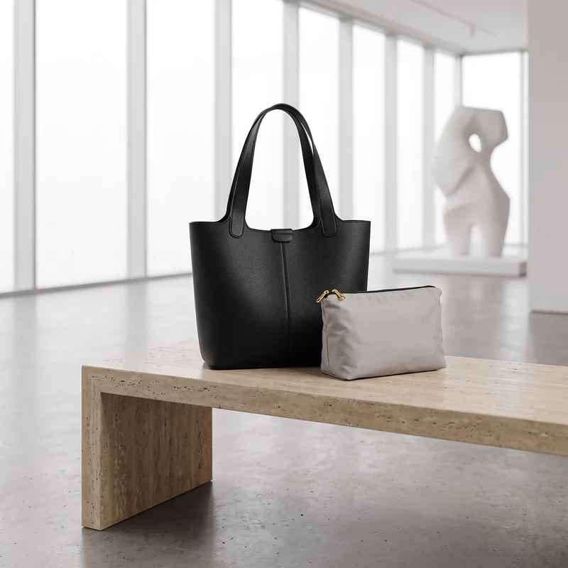 Sac cabas cuir souple bandoulière femme