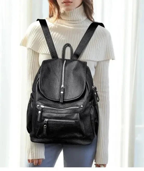 Sac à dos ville femme cuir vintage