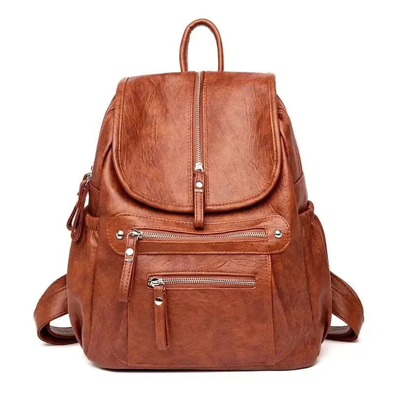 Sac à dos ville femme cuir vintage