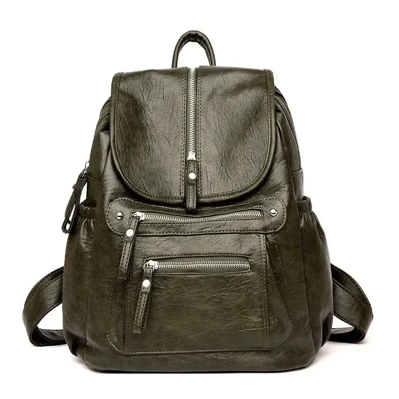 Sac à dos ville femme cuir vintage