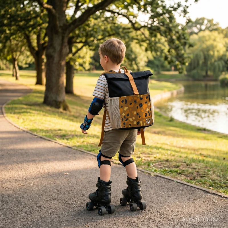 Sac à dos Rolltop mini-coursier Spéculos le tigre