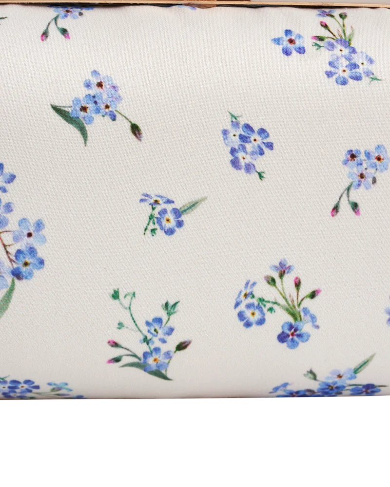 Cream Forget Me Not Pearl Handle Clutch