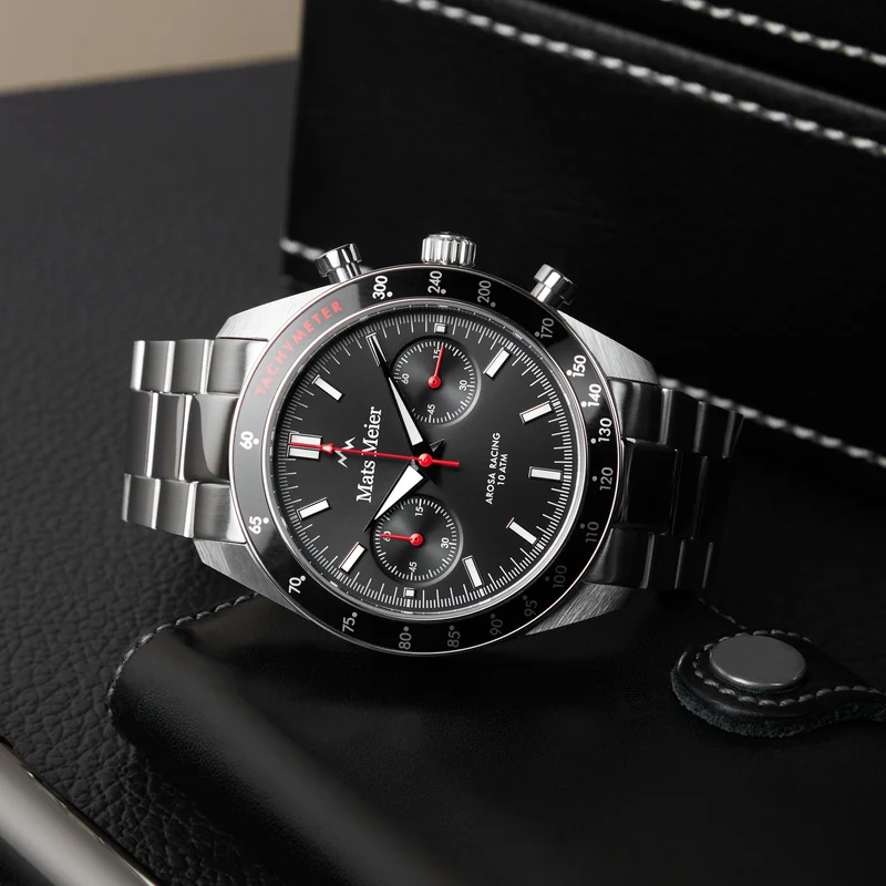 Mats Meier Arosa Racing Hommes Montre Argent MM50010