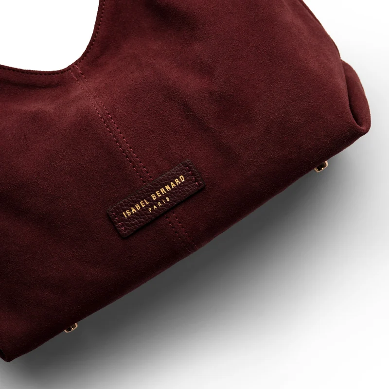 Isabel Bernard Honoré Grace Mini sac à main en suède bordeaux IB21132-152