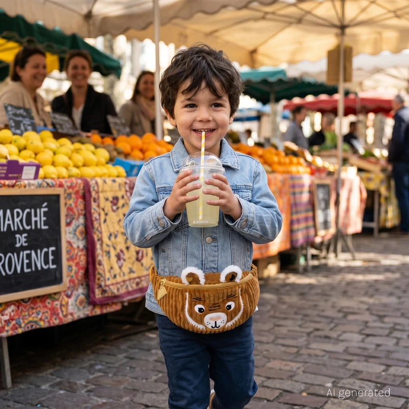 Sac banane en velours côtelé Spéculos le tigre