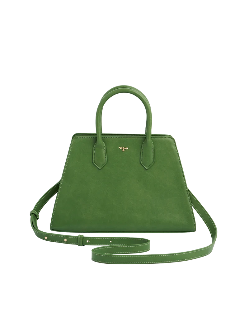 Green Garden Floral Structured Tote Bag Medium
