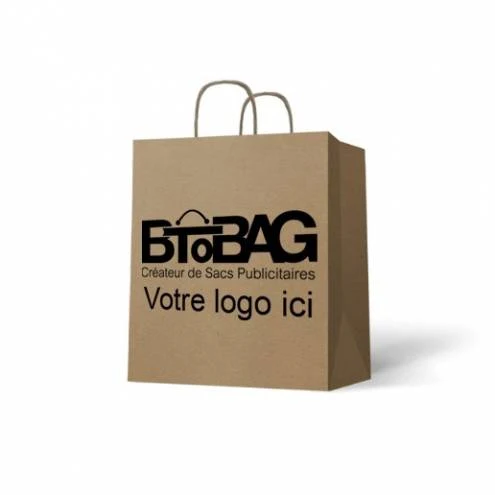 Sac kraft brun poignées torsadées