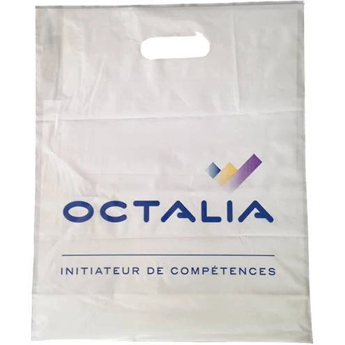 Sac plastique poignées découpées simples