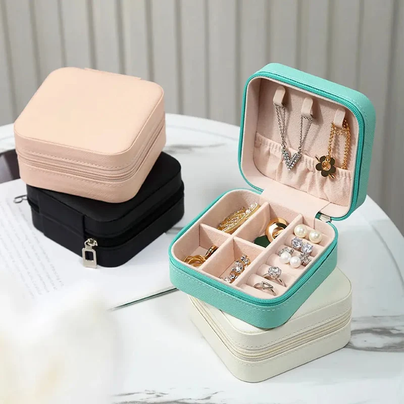 Boîte à Bijoux Voyage Carrée | Rangement Sécurisé Zippé
