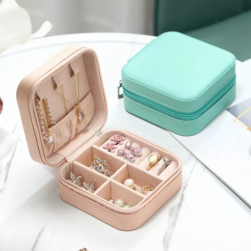 Boîte à Bijoux Voyage Carrée | Rangement Sécurisé Zippé