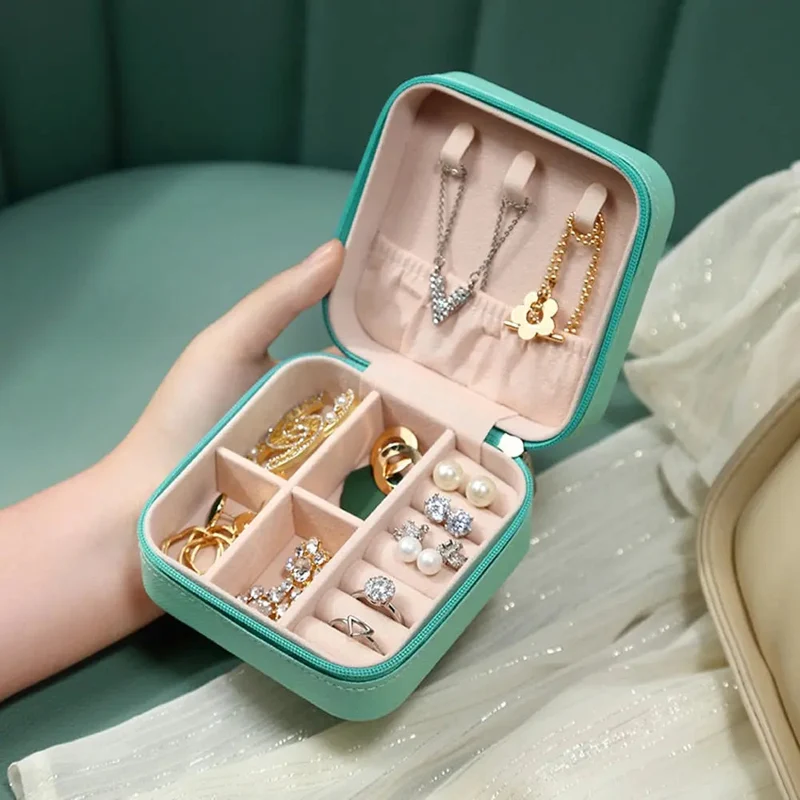 Boîte à Bijoux Voyage Carrée | Rangement Sécurisé Zippé