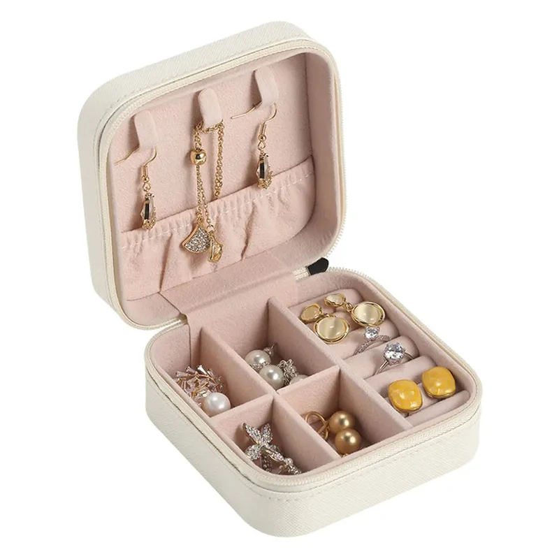 Boîte à Bijoux Voyage Carrée | Rangement Sécurisé Zippé