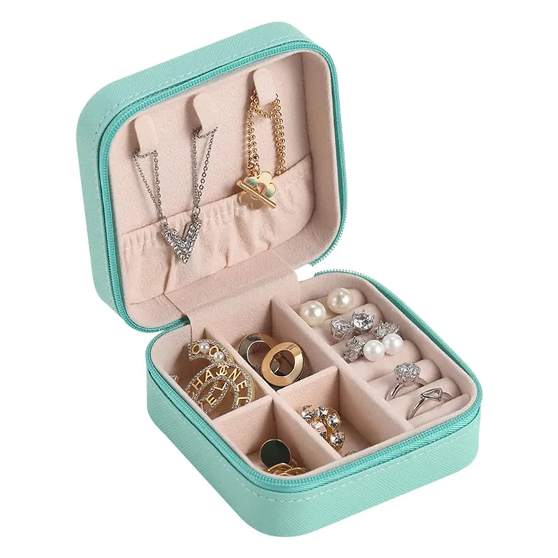 Boîte à Bijoux Voyage Carrée | Rangement Sécurisé Zippé