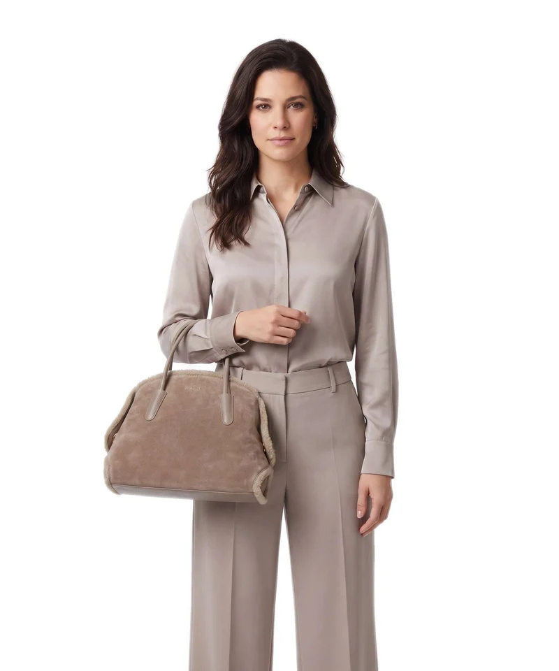 Coccinelle Tylde Suede Sac à main warm taupe