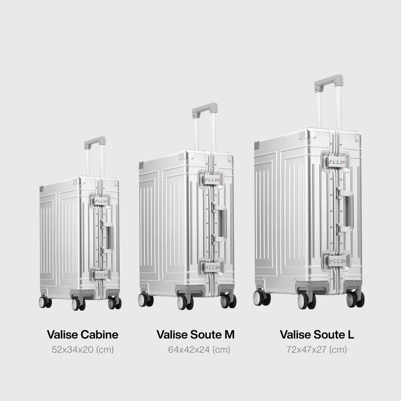 Valise Cabine Aluminium 45l | Magnésium et Verrous Tsa