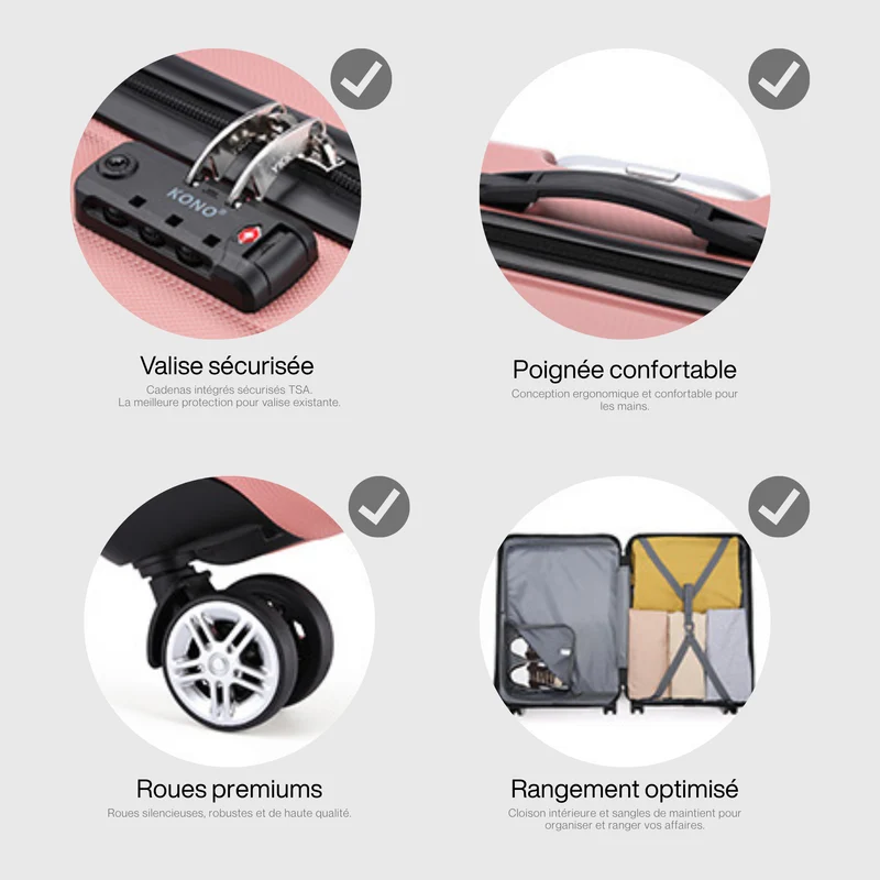 Valise Cabine Abs Robuste | Poignée Télescopique Ajustable