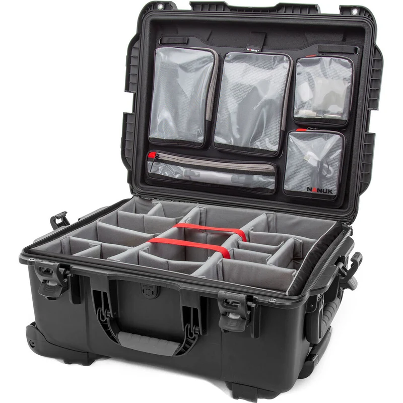 Valise Rigide à roulettes Nanuk 955 avec Séparateurs rembourrés et Organisateur de couvercle (Noir)