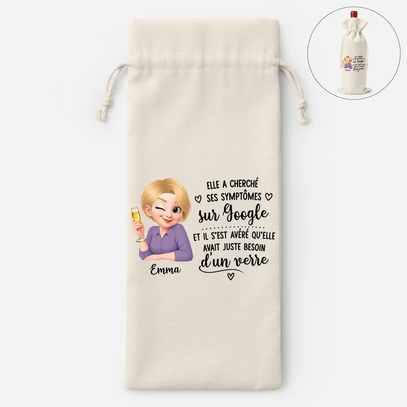 Besoin D’un Verre - Sac Bouteille De Vin Personnalisé Pour Femme Avec Humour