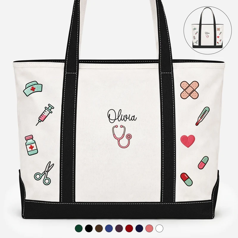 Cadeau Utile Pour Infirmière - Sac Cabas En Toile Personnalisable