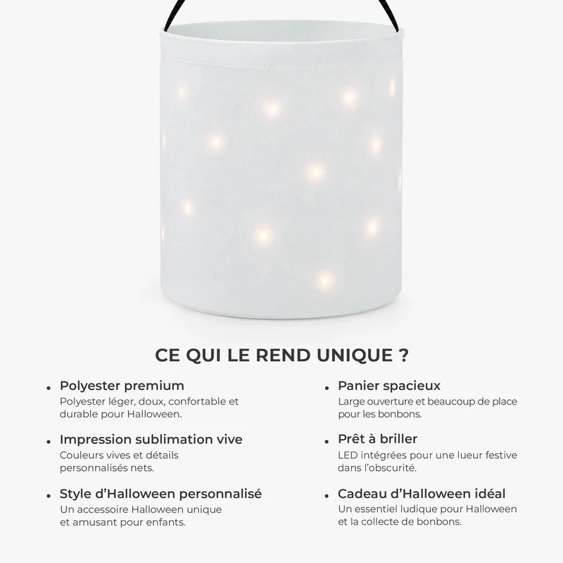 Cadeau Pour Enfant - Seau Bonbons Halloween Personnalisable LED