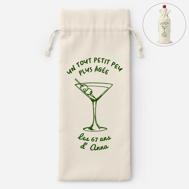 Un Tout Petit Peu Plus Âgée - Sac Bouteille De Vin Personnalisé Anniversaire De Femme Et Homme