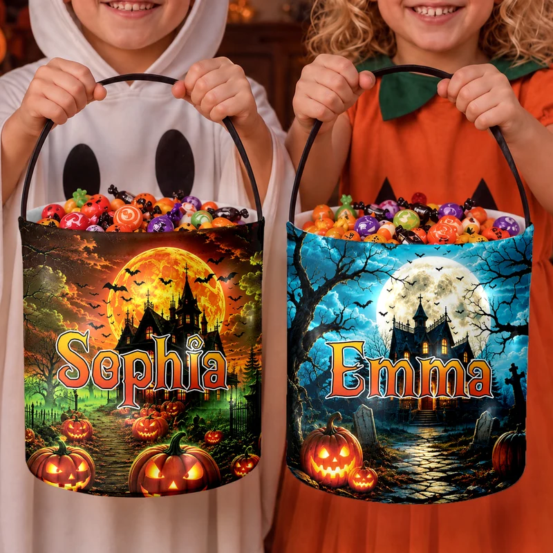 Chasse Aux Bonbons - Seau Halloween Pour Enfant Personnalisable
