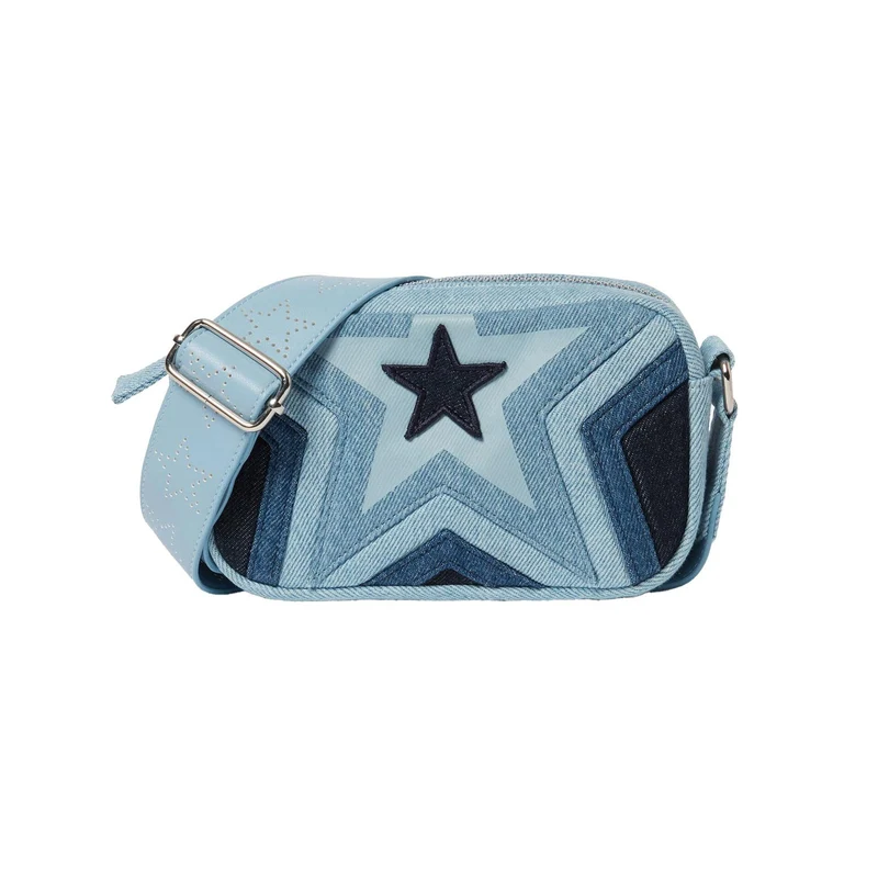 Borsa a Tracolla in Denim con Motivo Stelle
