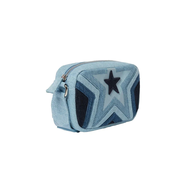 Borsa a Tracolla in Denim con Motivo Stelle