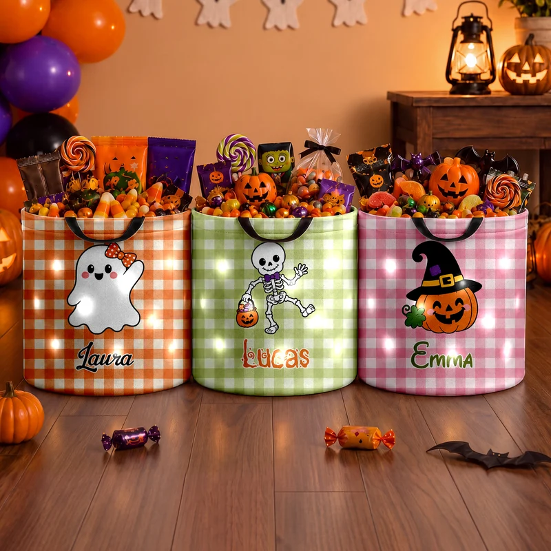 Accessoire Halloween Adorable - Sac Seau Lumineux LED Personnalisable Pour Enfant