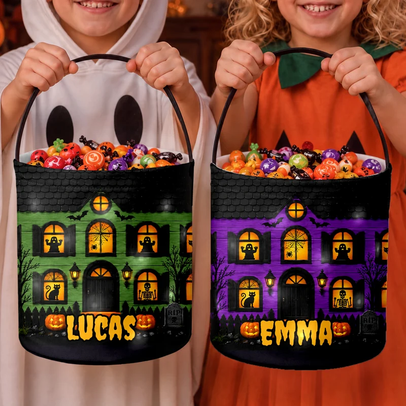 Cadeau Enfant Pour Halloween - Seau De Bonbons Halloween LED Personnalisé