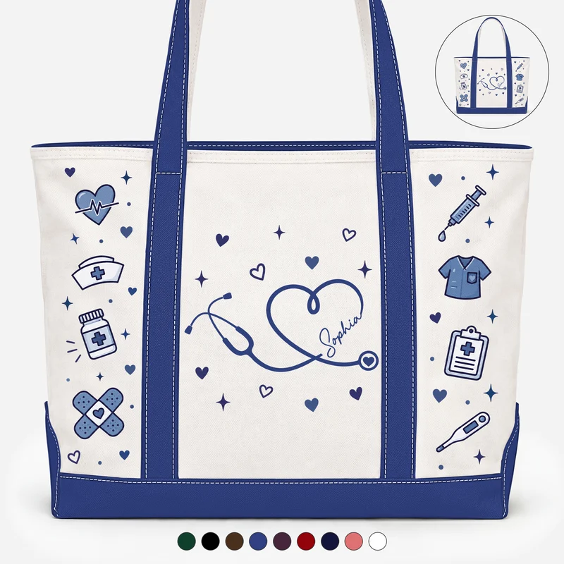 Cadeau Utile Pour Infirmière - Sac Cabas En Toile Personnalisable